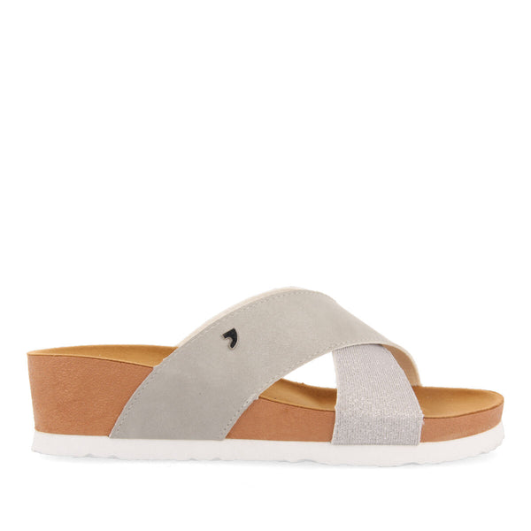 FLIP-FLOPS WITH SILVER STRIPS FOR WOMAN QORMI