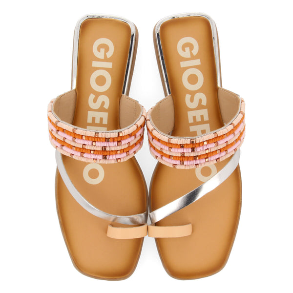 SILVER MINI WEDGE SANDALS DETAILED WITH BEADS FOR WOMAN COTTLE