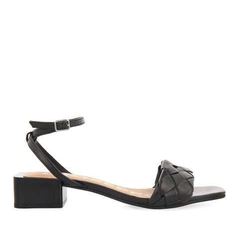 BLACK SANDALS WITH BRAIDED DETAILS FOR WOMAN CRAIBAS