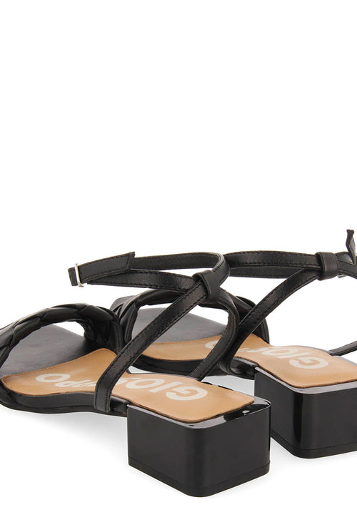 SANDALES COULEUR NOIRE AVEC DÉTAIL TRESSÉ POUR FEMME CRAIBAS