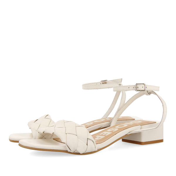 OFF WHITE SANDALS WITH BRAIDED DETAIL FOR WOMAN CRAIBAS