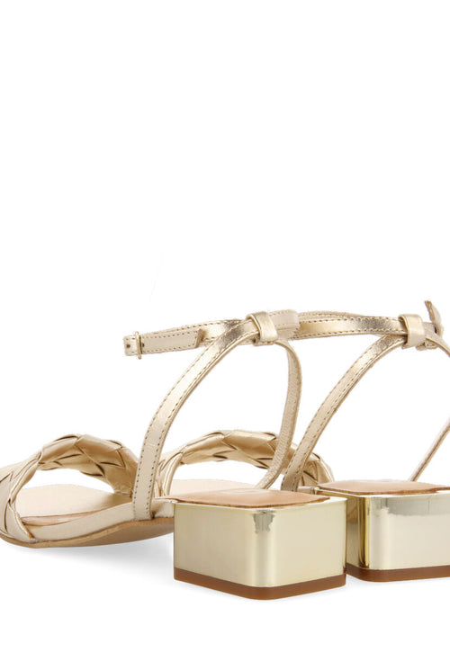 SANDALES COULEUR OR AVEC DÉTAIL TRESSÉ POUR FEMME CRAIBAS