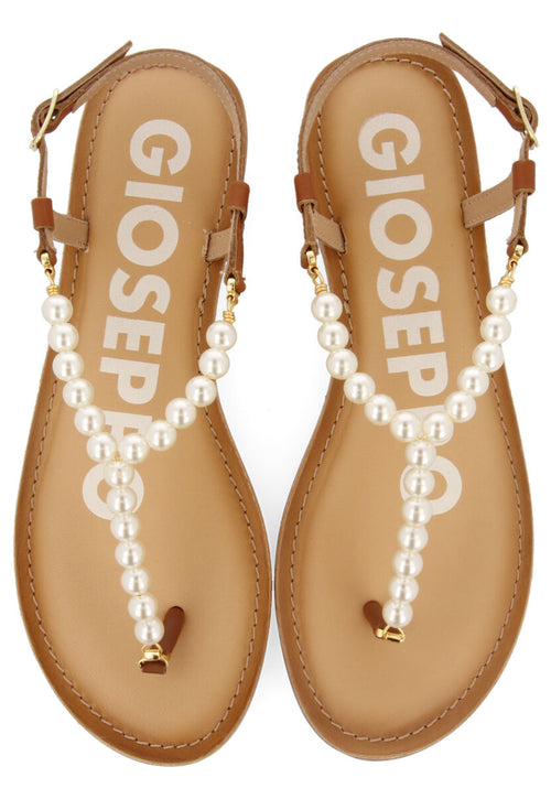 BROWN  SANDALS WITH PEARL DETAILS FOR WOMAN MILDURA