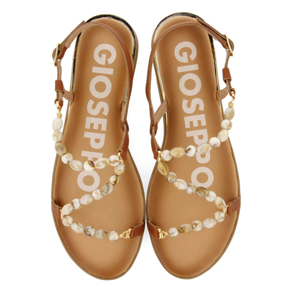 BROWN SANDALS DETAILED WITH STONES FOR WOMAN LONDA