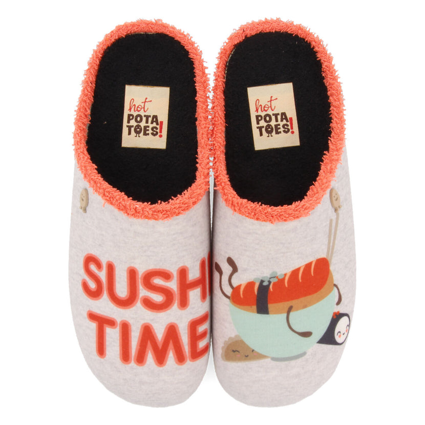 HOT POTATOES GREY REGGELLO SLIPPERS