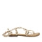 SANDALIAS DE PIEL COLOR DORADO CON ADORNOS EN BLANCO PARA MUJER LISIEUX