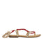 SANDALIAS DE PIEL COLOR DORADO CON ADORNOS EN ROJO PARA MUJER LISIEUX