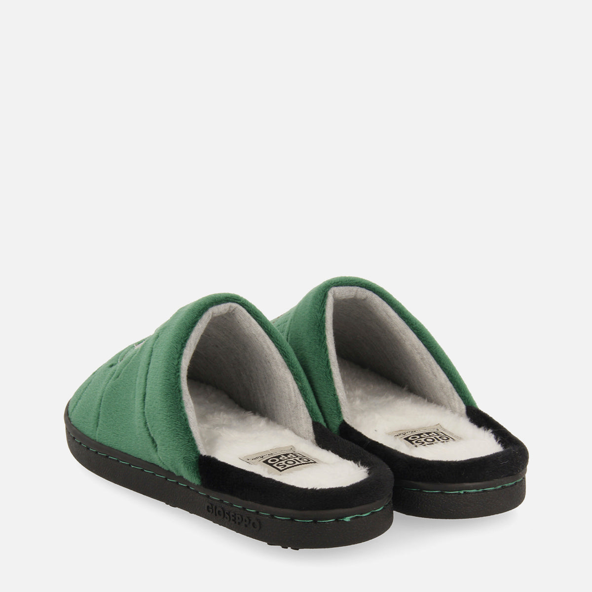 Ciabatte verdi con suola piatta, print calcicstico per bimba e bimbo tartu