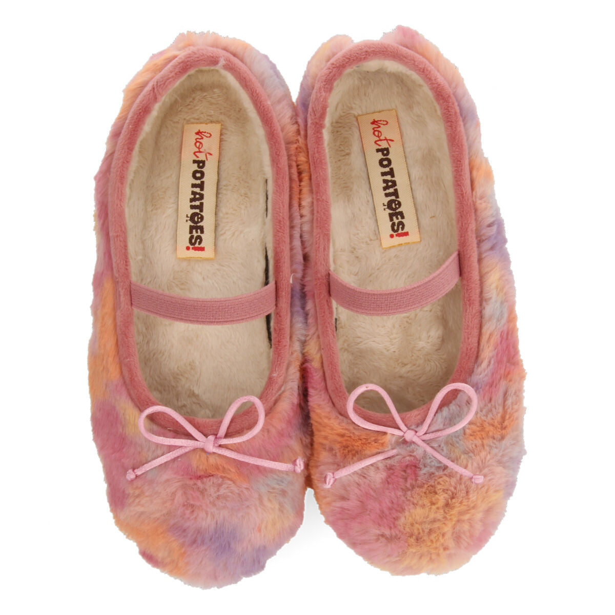 Risca multicoloured ballet flat-style children's slippers from the hot potatoes collection