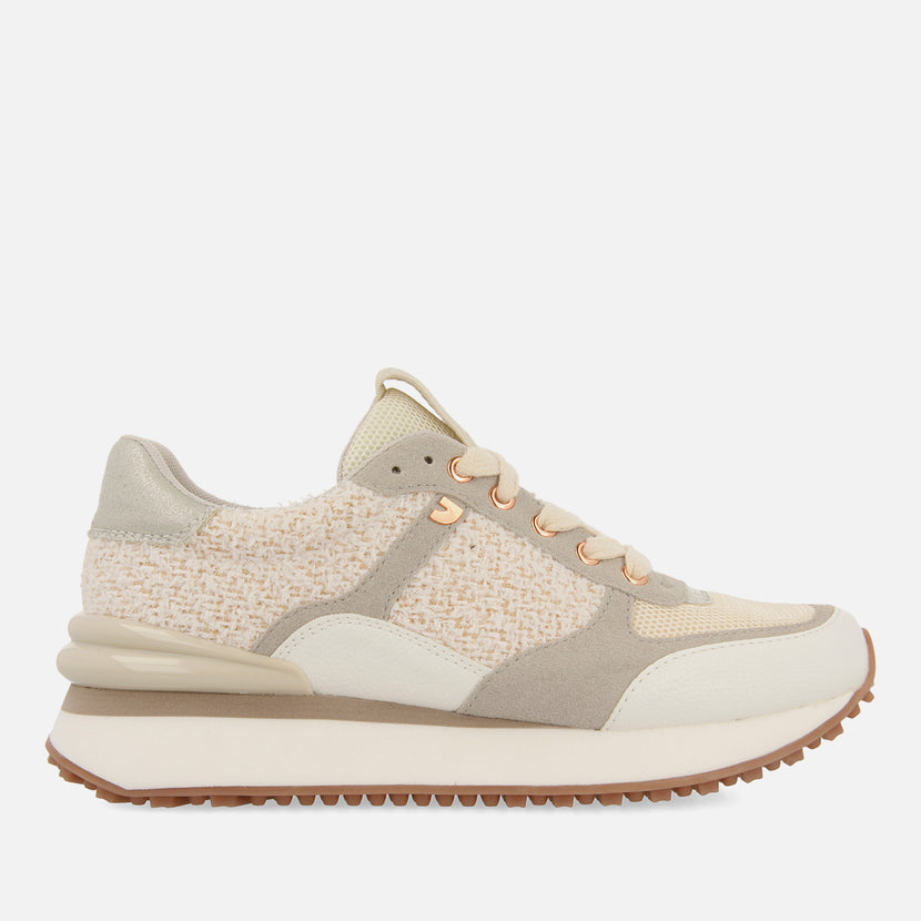 Binsfeld women's off-white monochrome shiny sneakers