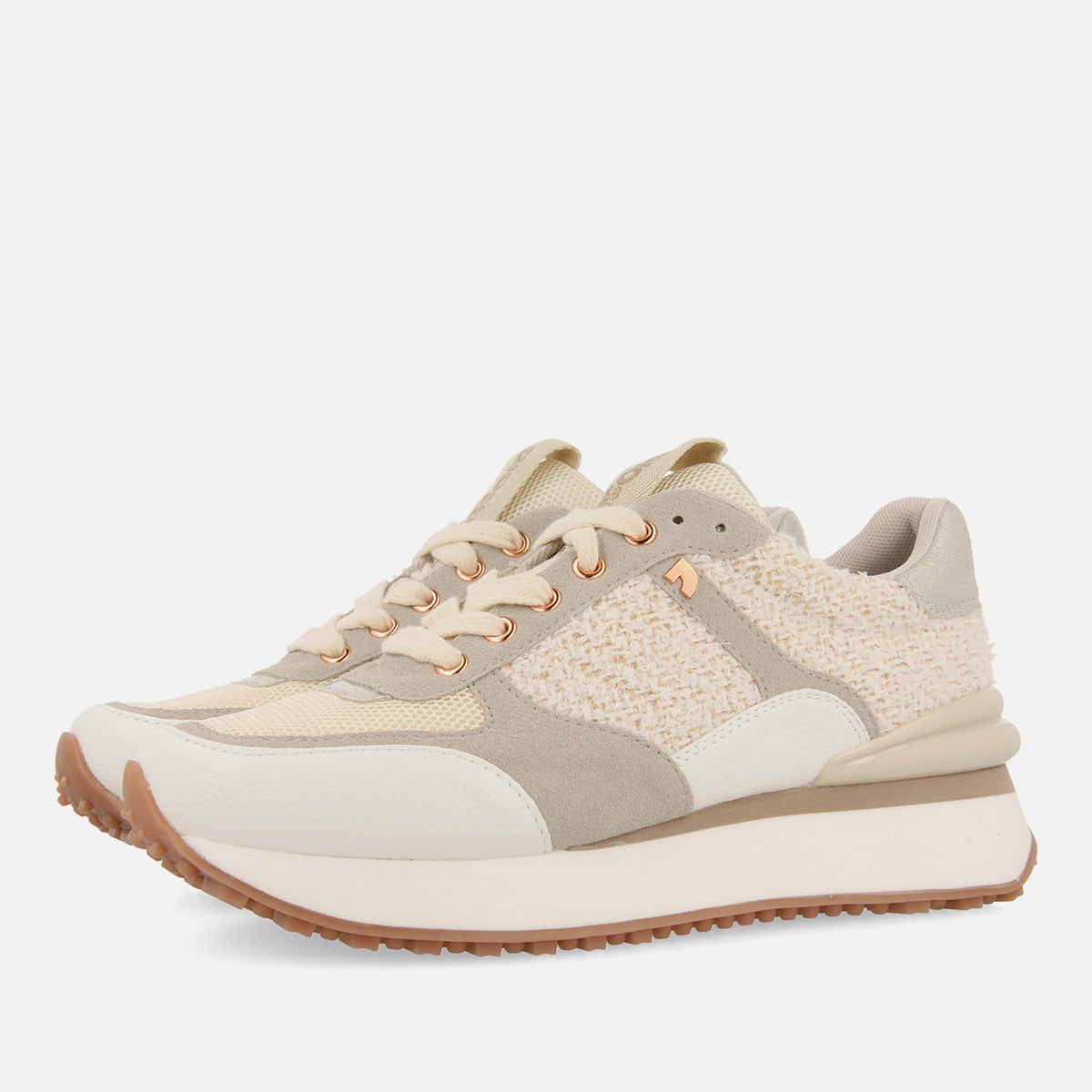 Binsfeld women's off-white monochrome shiny sneakers