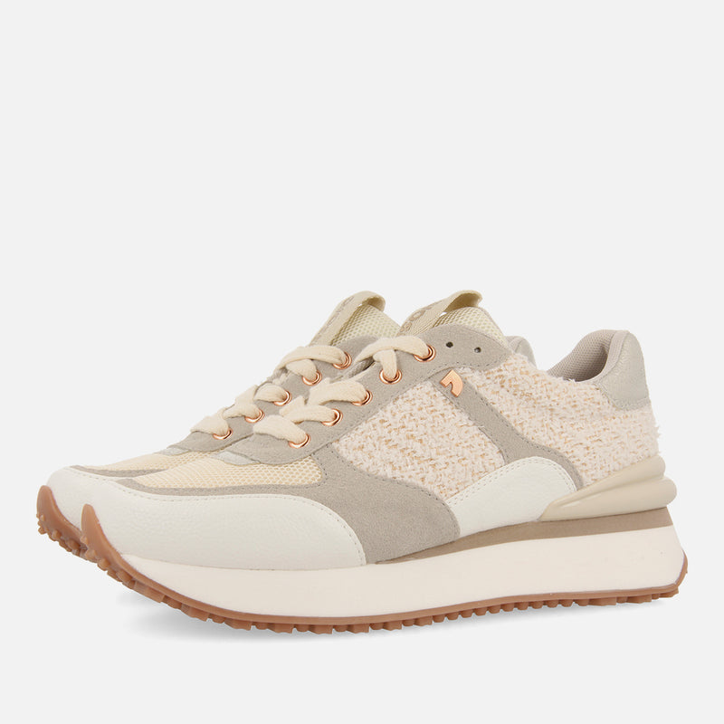 Binsfeld women's off-white monochrome shiny sneakers