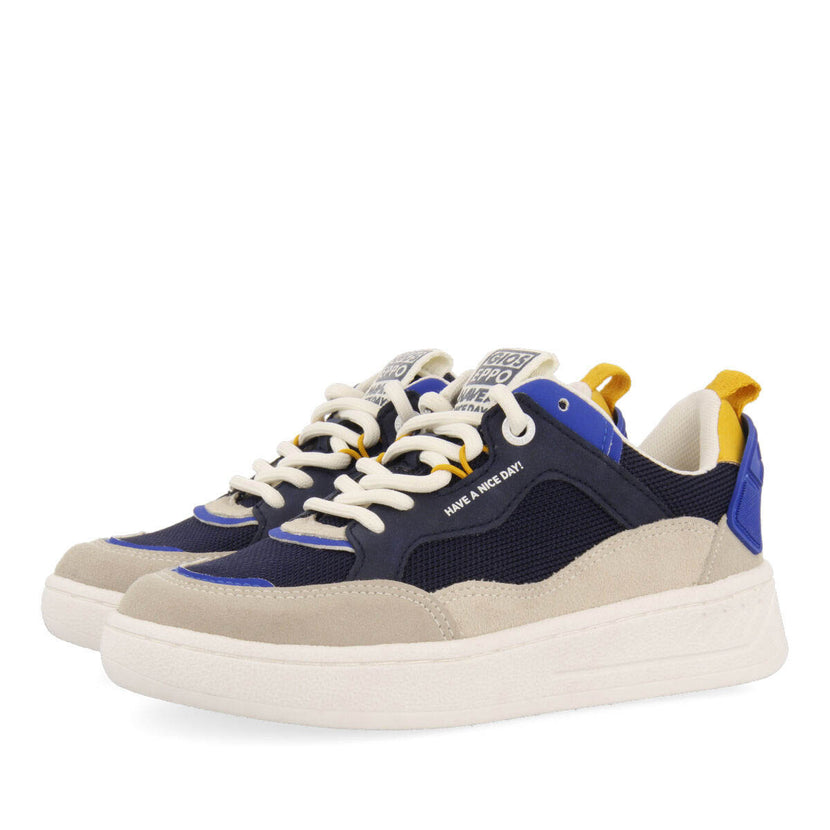 Sneakers azul marino con suela tipo casco para niño lepaud