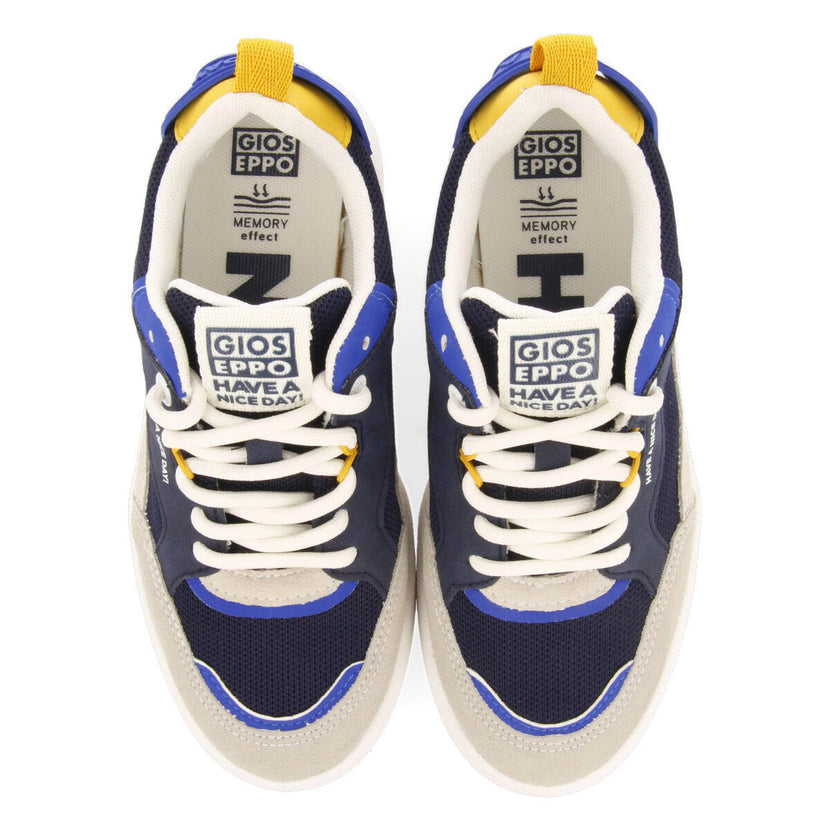 Sneakers azul marino con suela tipo casco para niño lepaud