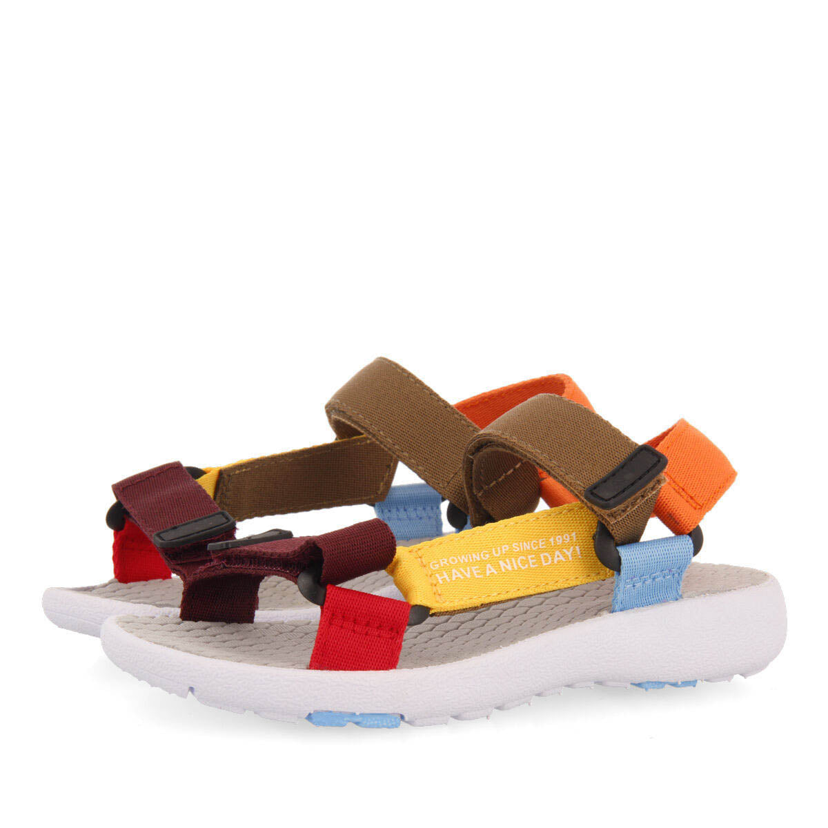 Bermot girls multicoloured sandals with sporty soles