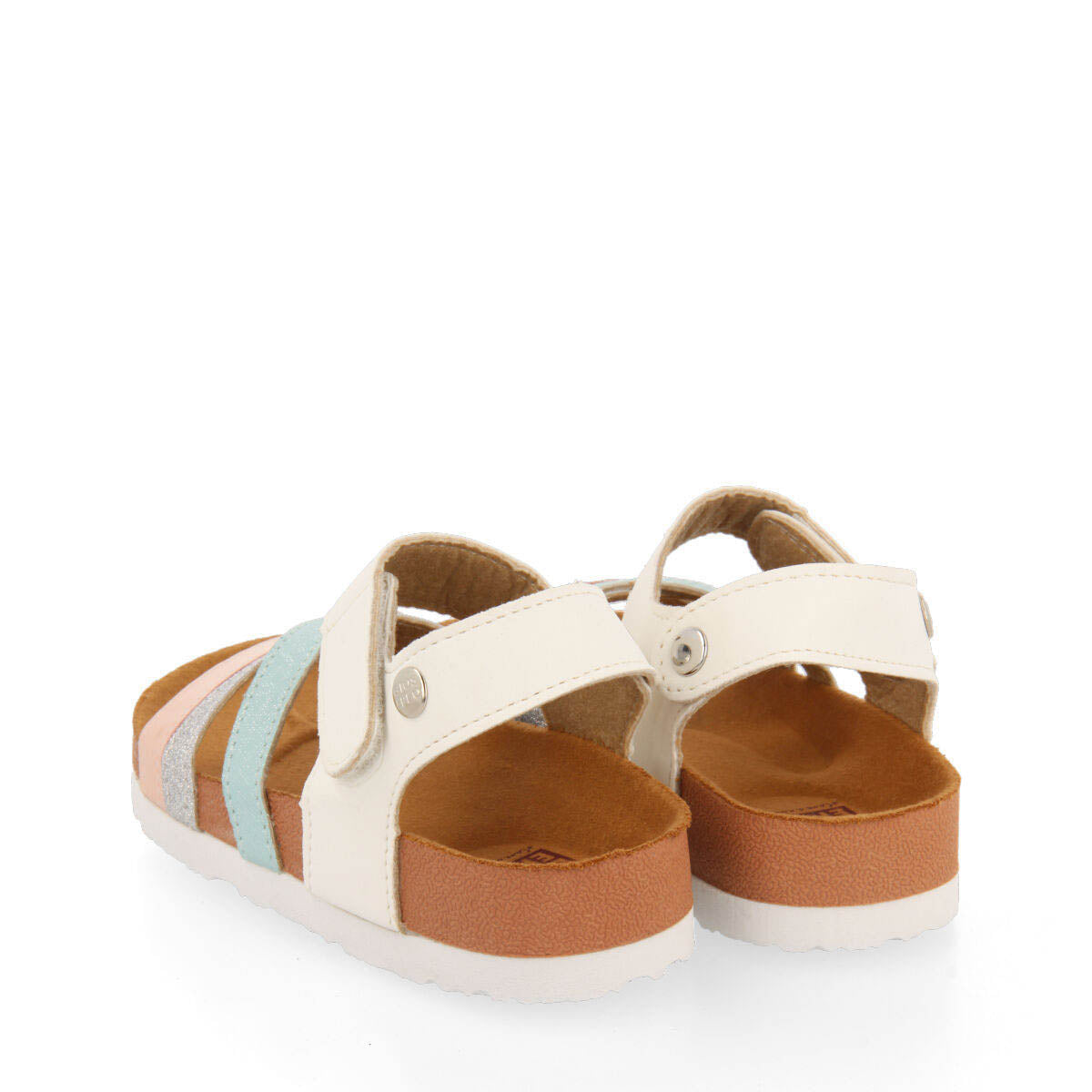 Chinelos bio multicolor com tiras às cores para menina piuma