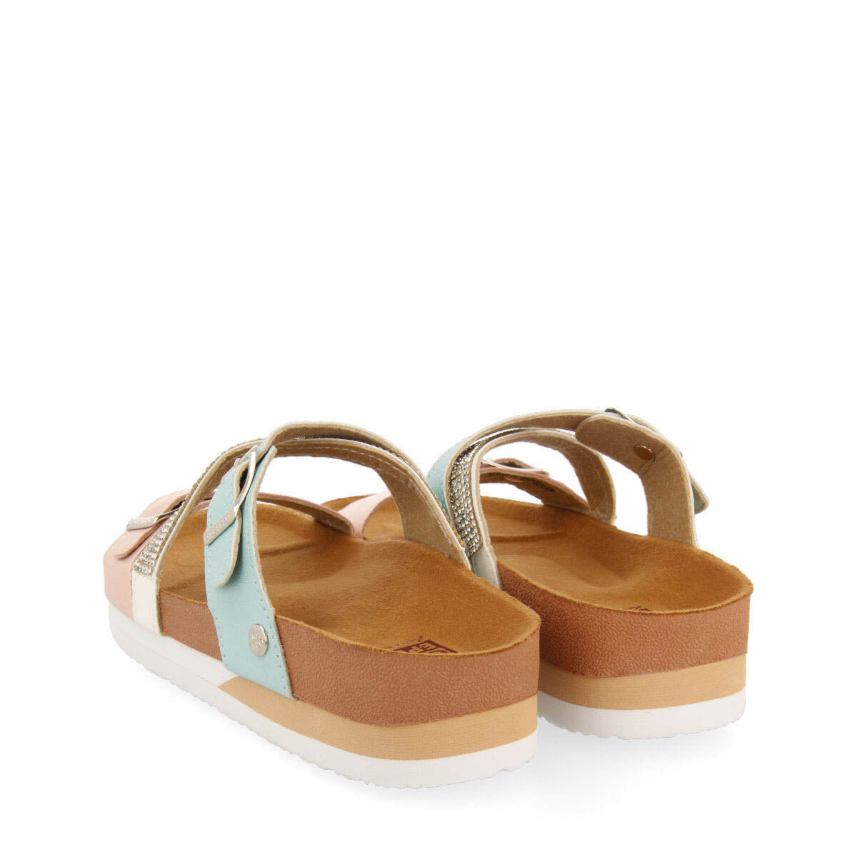 Yvrac girls multicoloured footbed sandals with silver details