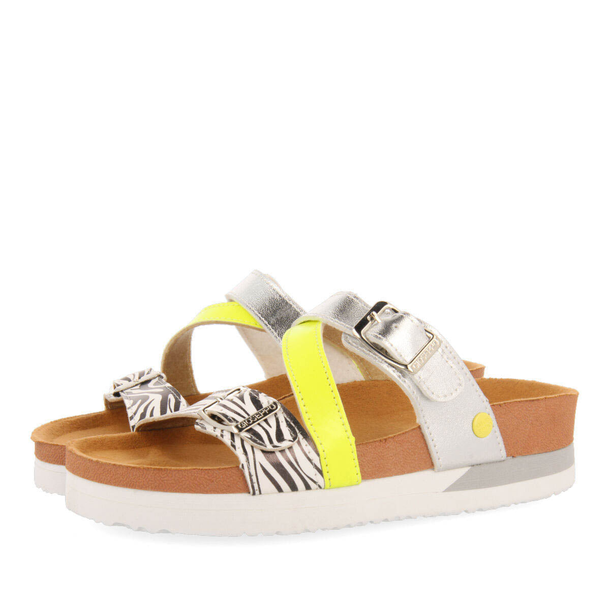 Onca girls multicoloured sandals with animalrint