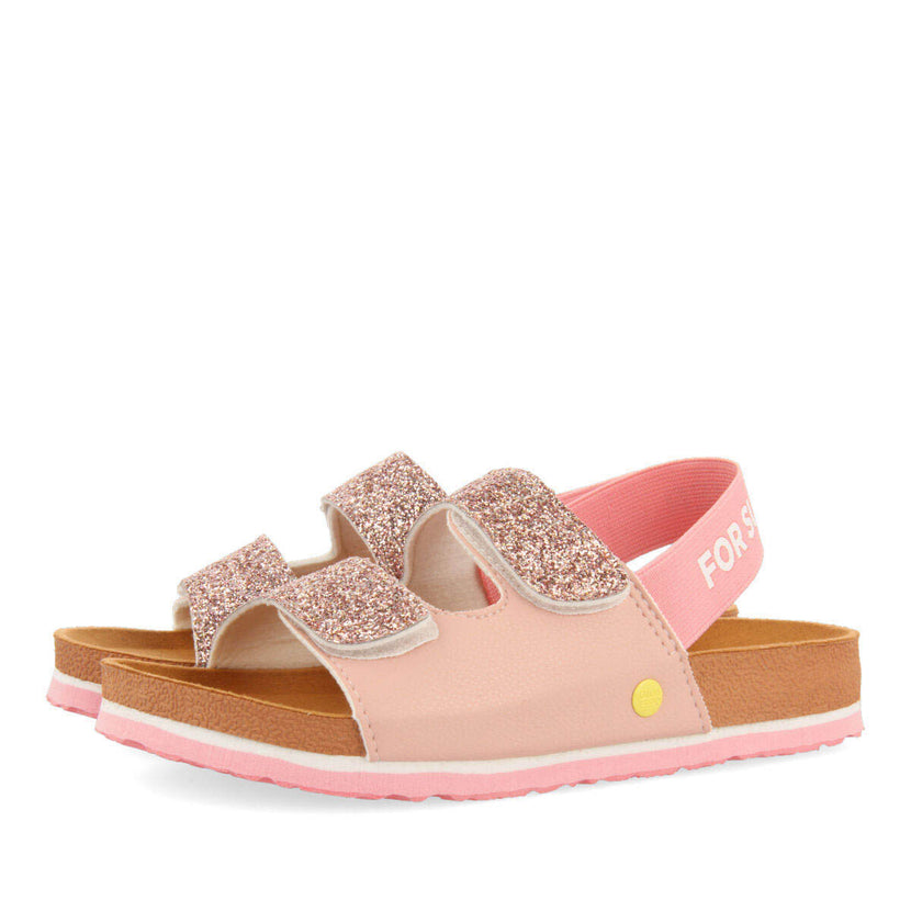 Epinal girls shinyink footbed sandals