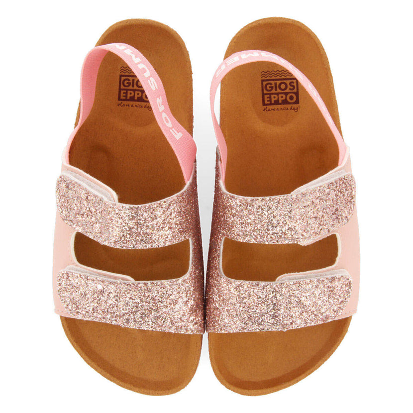 Epinal girls shinyink footbed sandals