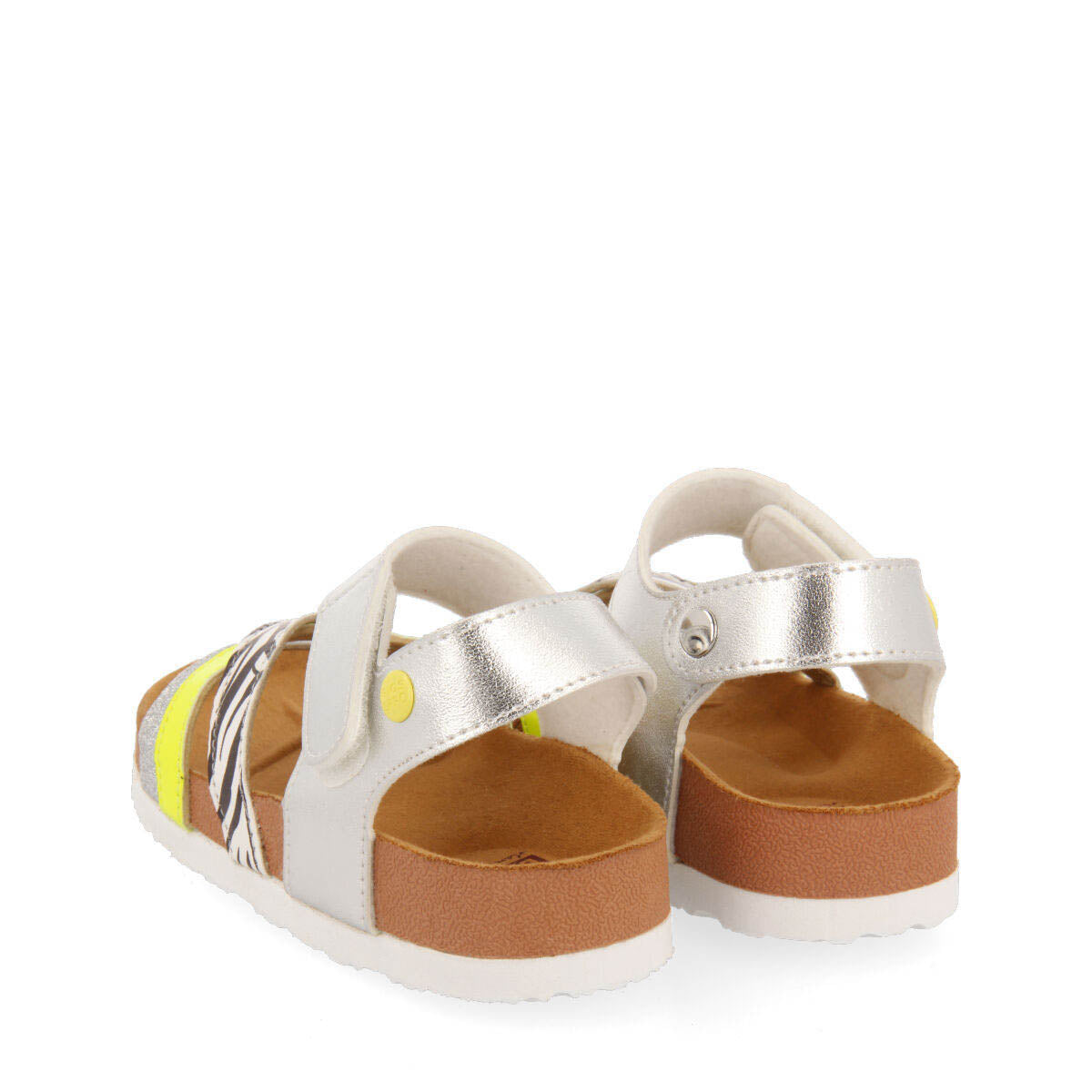 Itinga girls silver footbed sandals with glittery details