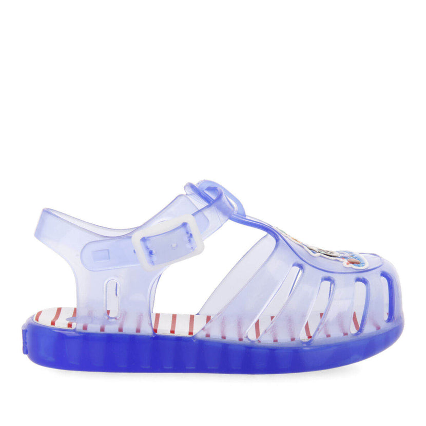 Kawit babies blue jelly sandals withenguin design