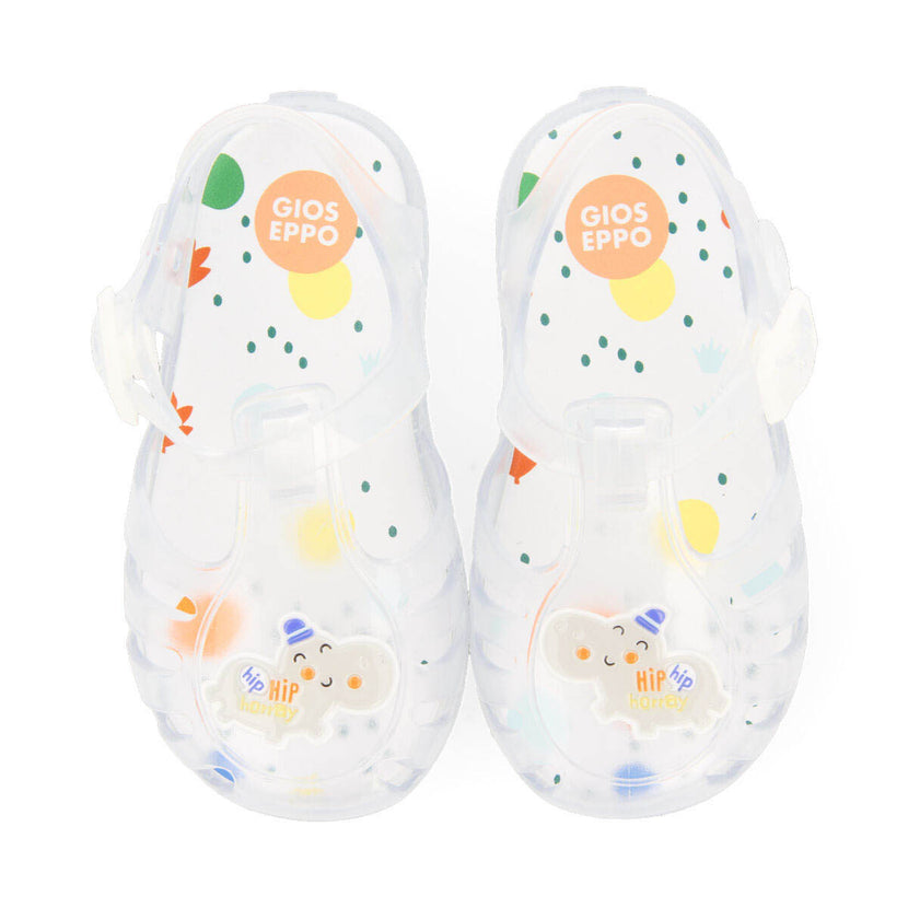 Luciara babies clear jelly sandals with elephant design