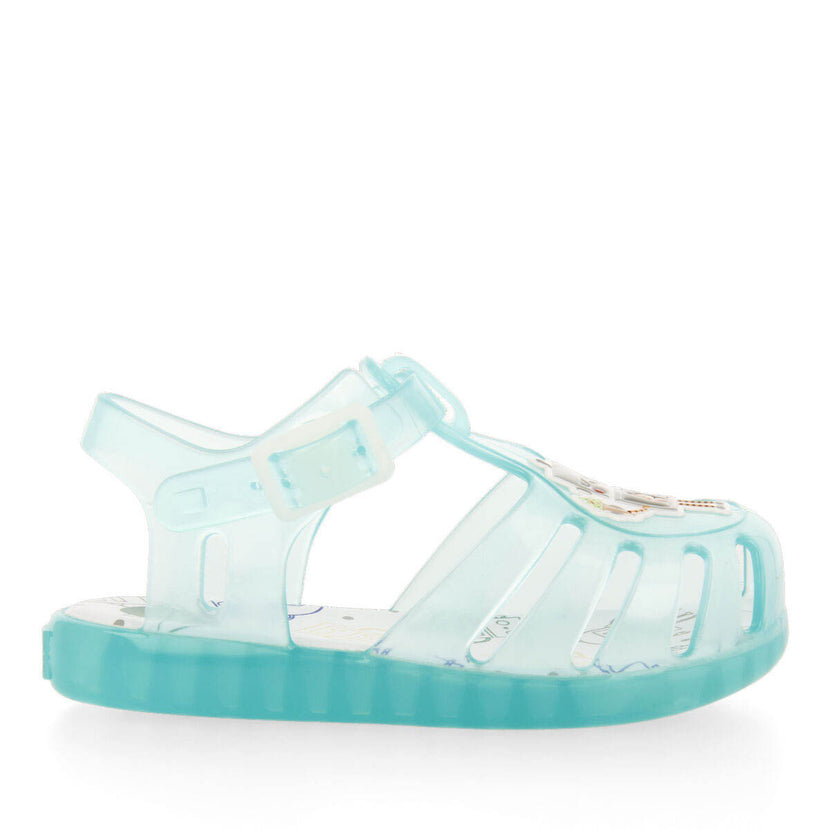 Popian babies green jelly sandals with robot design
