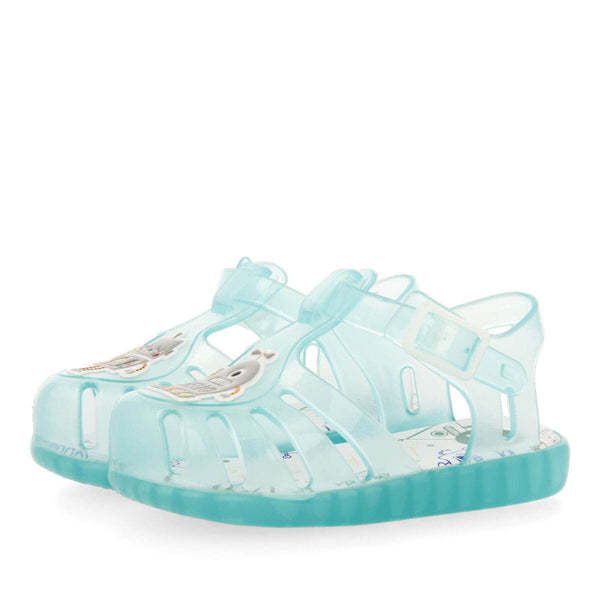 Popian babies green jelly sandals with robot design