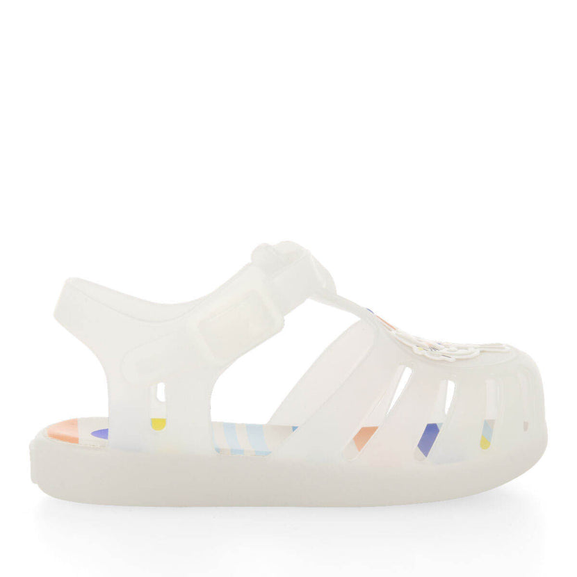 Uarini babies white jelly shoes with kitten anduppy design