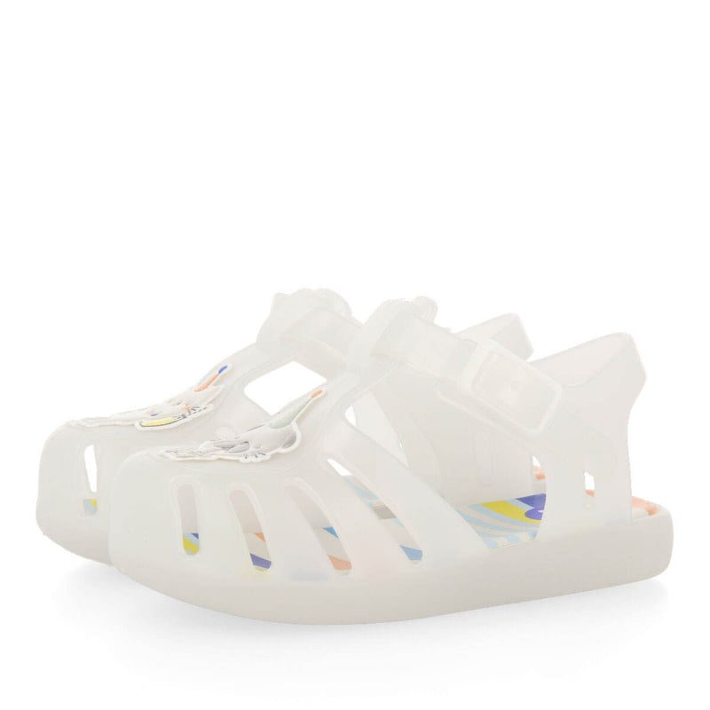 Uarini babies white jelly shoes with kitten anduppy design