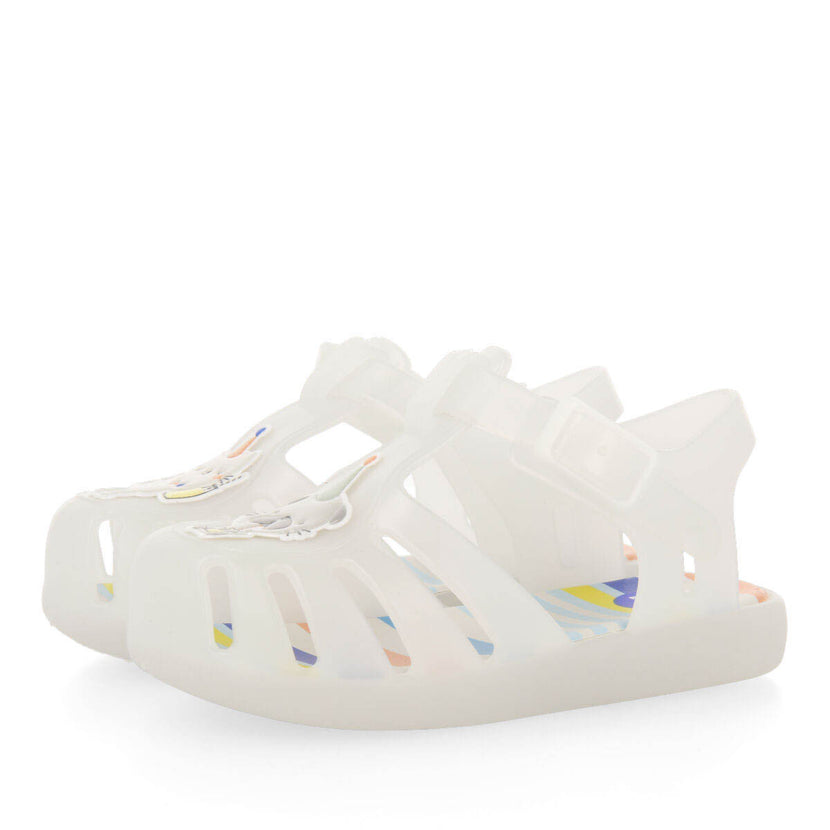Uarini babies white jelly shoes with kitten anduppy design