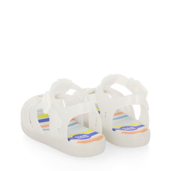 Uarini babies white jelly shoes with kitten anduppy design