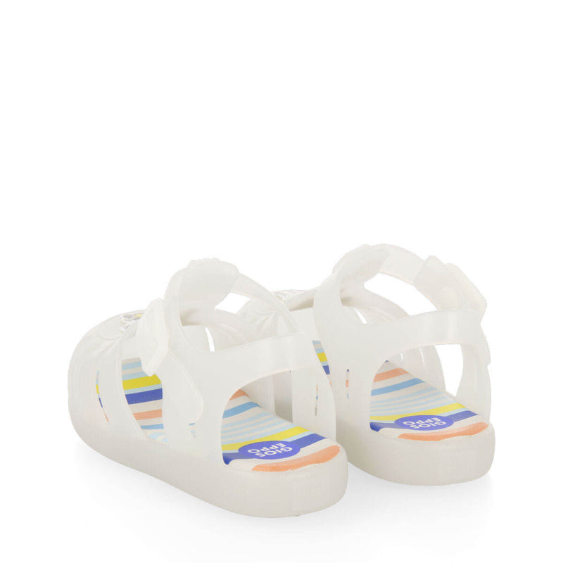 Uarini babies white jelly shoes with kitten anduppy design