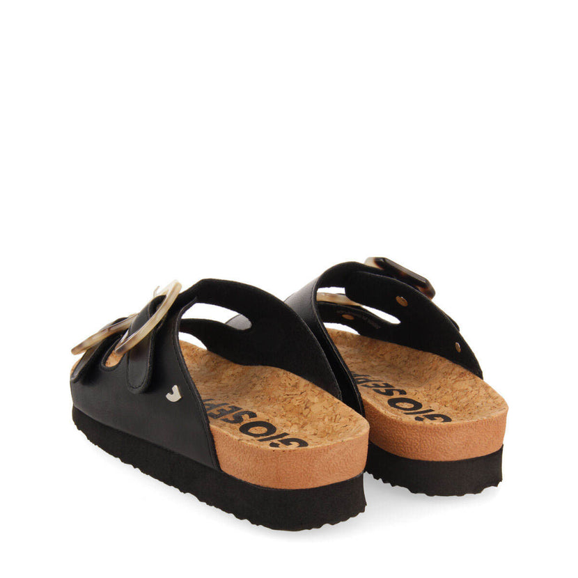 Chanclas negras transparente tipo bio con hebillas para mujer dagneux