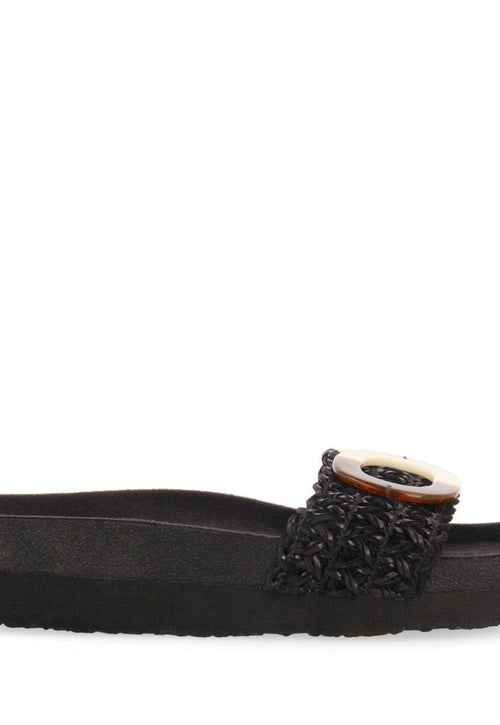 Chanclas de pala tipo bio en color negro con adorno para mujer candiva