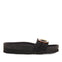 Candiva women's black footbed slide sandals with decoration