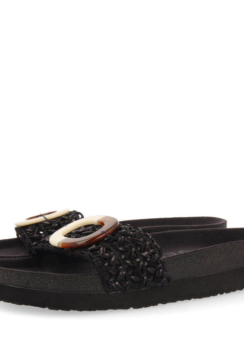 Chanclas de pala tipo bio en color negro con adorno para mujer candiva