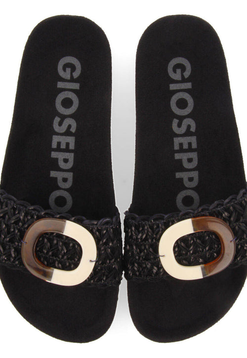 Chanclas de pala tipo bio en color negro con adorno para mujer candiva