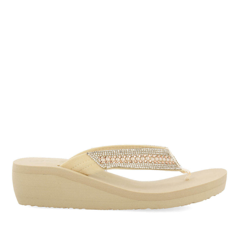 Berlone women's eva wedges with decorative straps with pearls