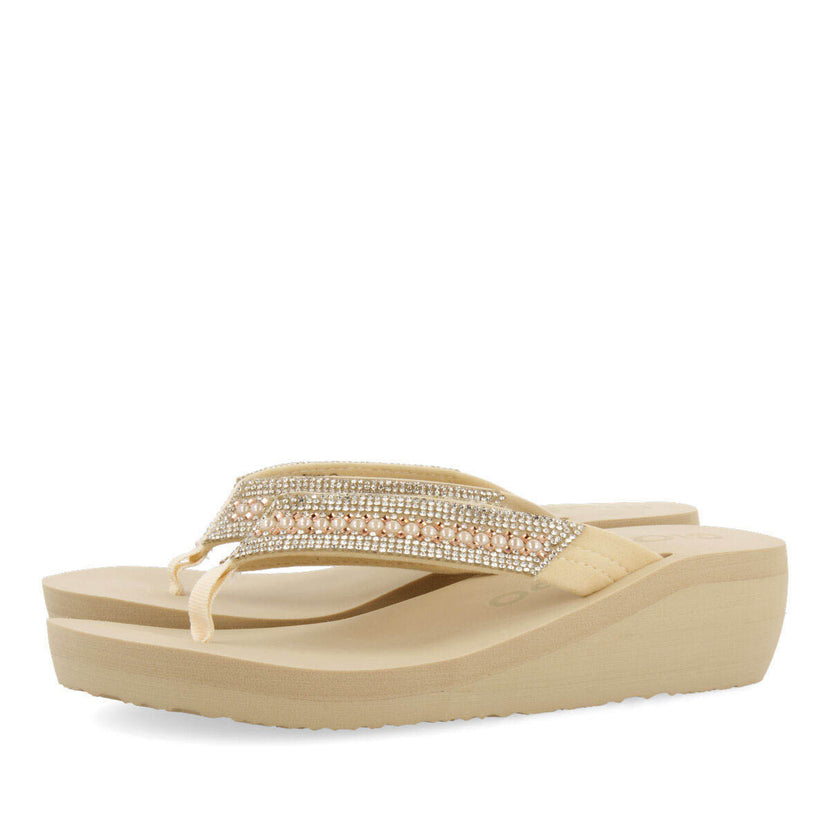 Berlone women's eva wedges with decorative straps with pearls