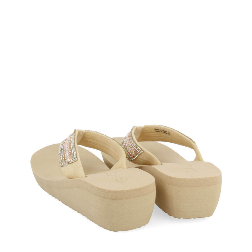 Berlone women's eva wedges with decorative straps with pearls