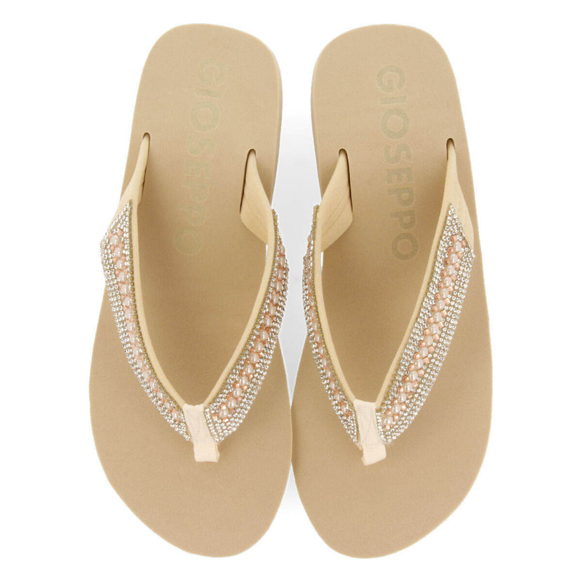 Berlone women's eva wedges with decorative straps with pearls