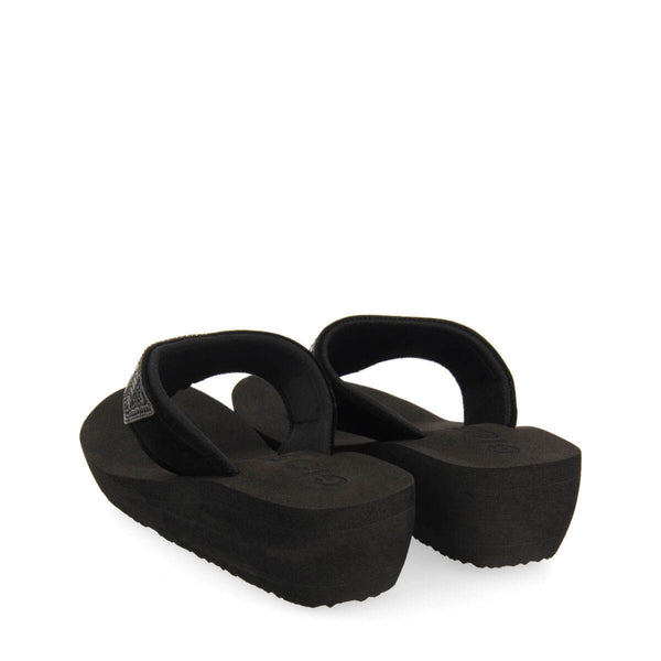 Suresnes women's black wedges with decorative stones