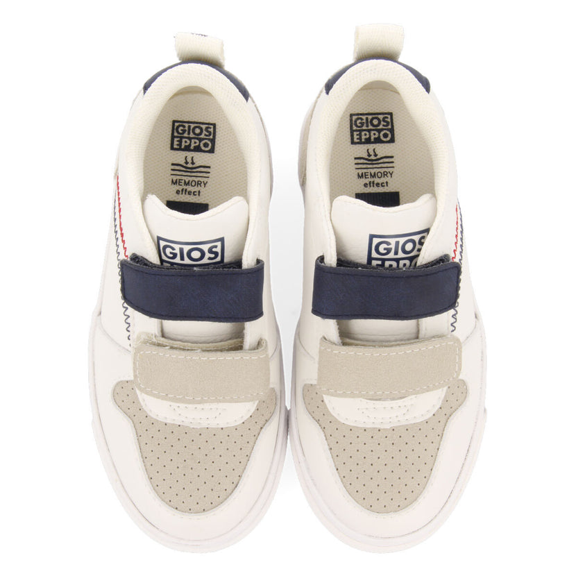 Sneakers blancas con pespuntes de colores para niño maceio