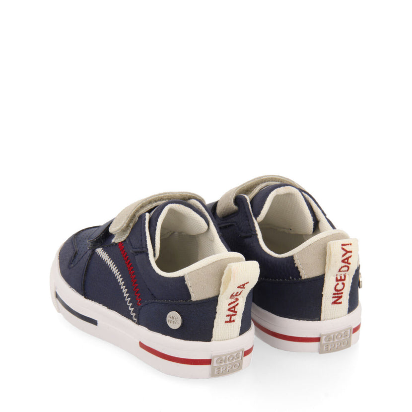 Sneakers azul marino con pespuntes de colores para niño maceio