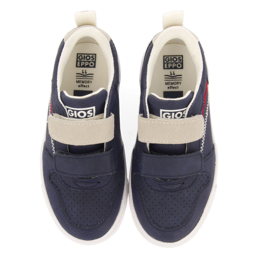 Sneakers azul marino con pespuntes de colores para niño maceio