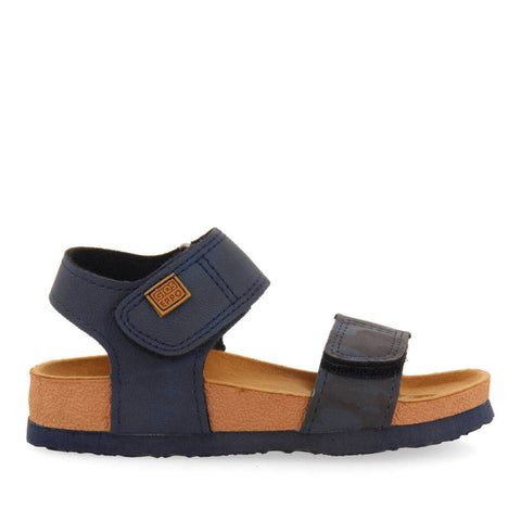 ABAT BOYS NAVY BLUE AND CAMOUFLAGERINT FOOTBED SANDALS