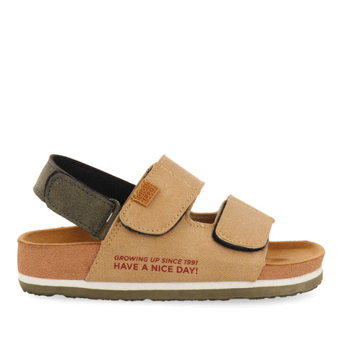 GERAIS BOYS BEIGE FOOTBED SANDALS
