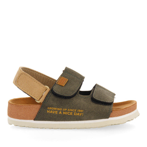 GERAIS BOYS KHAKI FOOTBED SANDALS